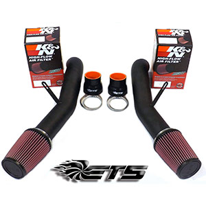 ETS Twin Turbo Black Air Intake Kit Compatible with 2009-15 Nissan GT-R GTR Skyline